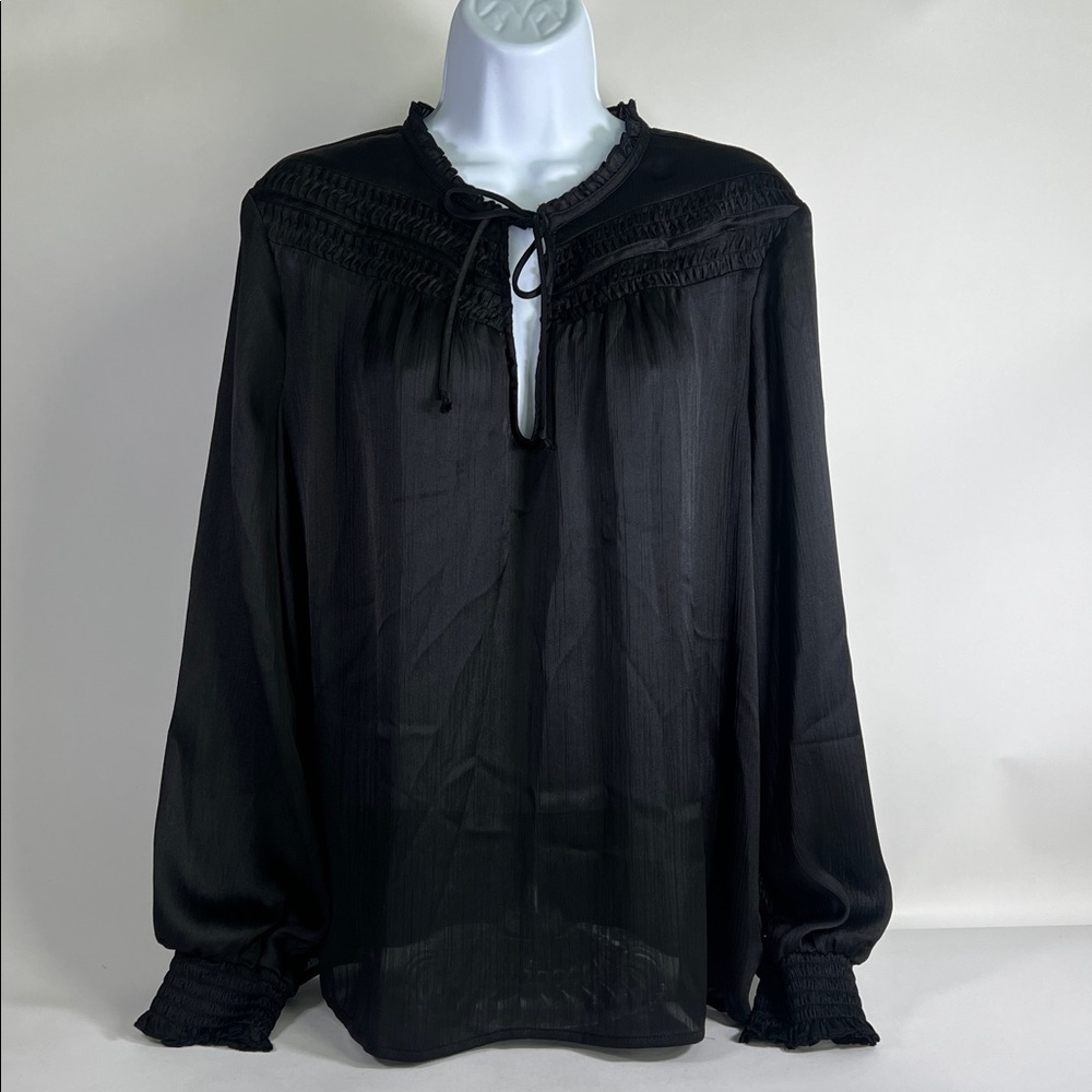 Lucky Brand Black Textured Top